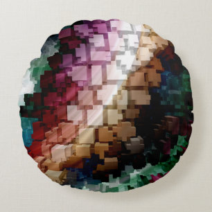 Cube Centric Dark Wind Rundes Kissen