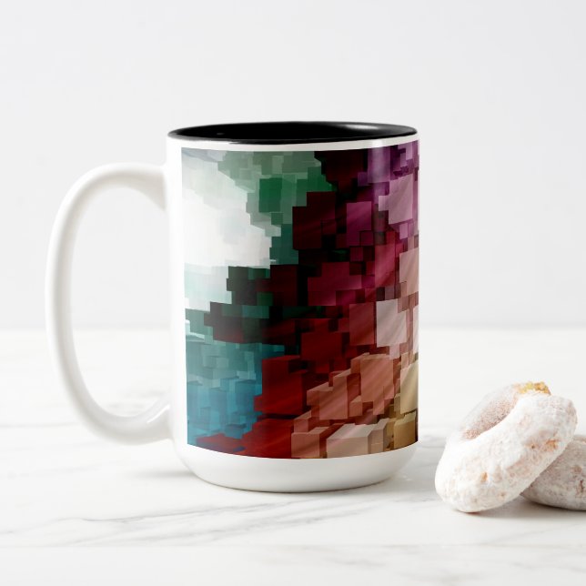 Cube Centric Dark Wind Zweifarbige Tasse (Mit Donut)