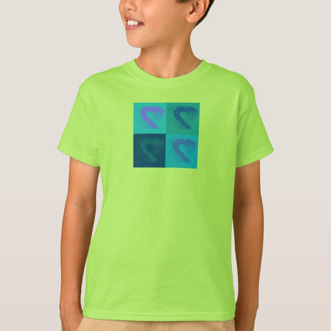 Cube Hearts Blue T - Shirt (Vorderseite)