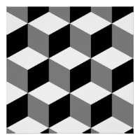 Cube Large Pattern Schwarz-weiß & grau
