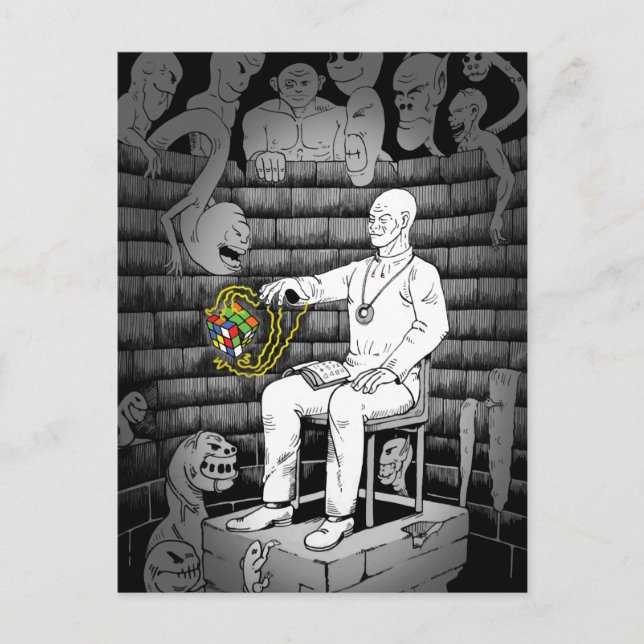 Cube Magie mit Monstern Postkarte (Vorderseite)