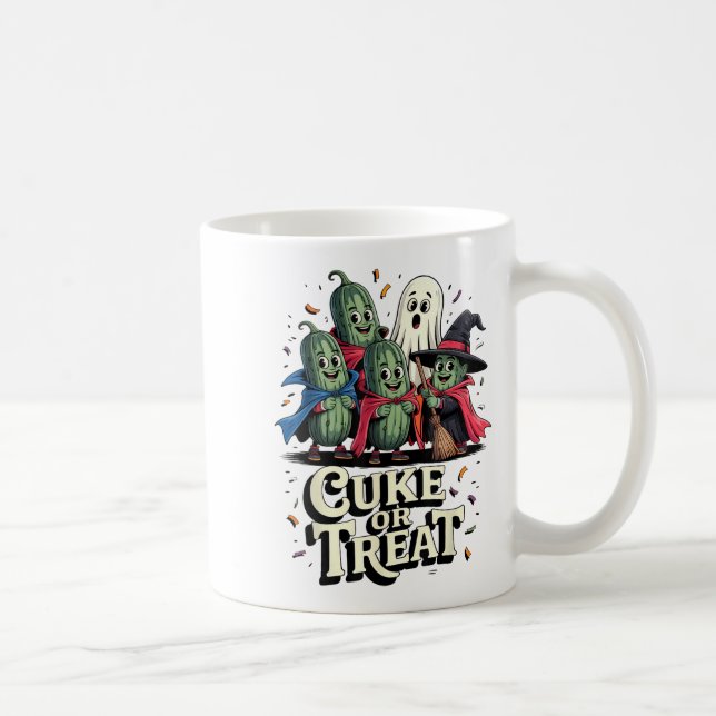 Cube oder Leckerei - lustiges Halloween-Cuber-Kost Kaffeetasse (Rechts)