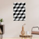 Cube Pattern Schwarz-weiß & grau Poster (Living Room 3)