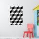 Cube Pattern Schwarz-weiß & grau Poster (Nursery 1)