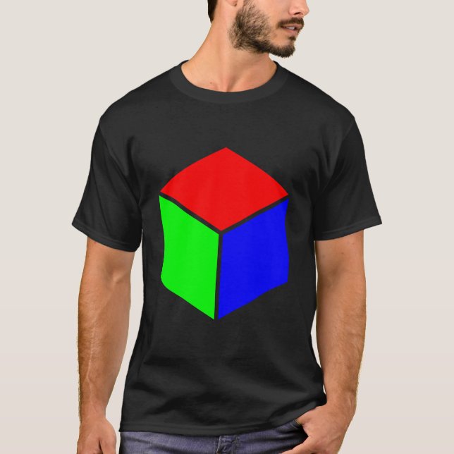 Cube - Rot, Grün und Blau T-Shirt (Vorderseite)