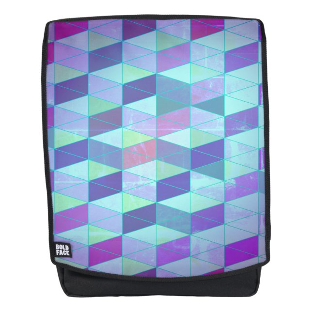 Cubes in dreieckiges geometrisches Muster Rucksack (Vorderseite)
