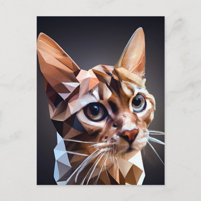 Cubic Cat AI Generated Art Postkarte (Vorderseite)