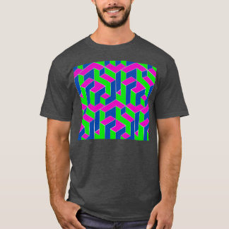 Cubic Pattern Luminous 80er T-Shirt