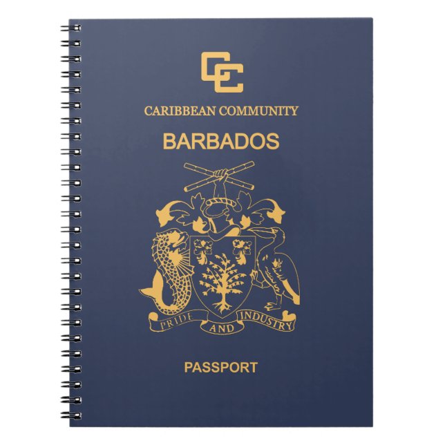 Cubierta del Pasaporte de Barbados Notizblock (Vorderseite)