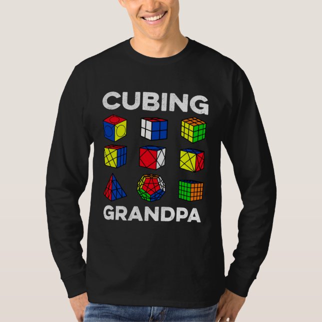 Cubing Grandpa Speedcubing Speedsolving Cuber T-Shirt (Vorderseite)
