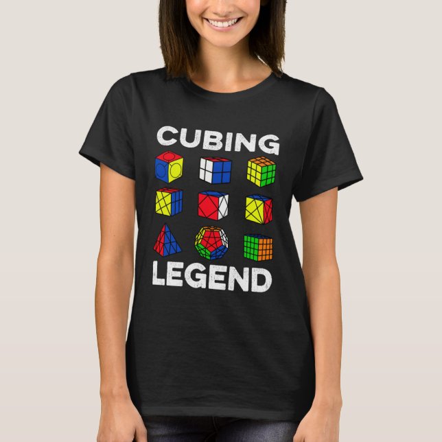 Cubing Legend Speedcubing Speedsolving Cuber T-Shirt (Vorderseite)