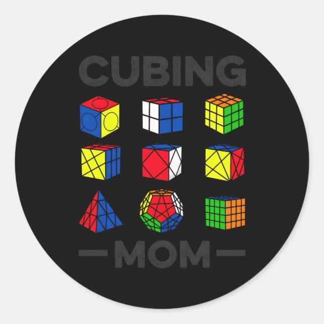 Cubing Mama Speed Cubing Math Runder Aufkleber (Vorderseite)