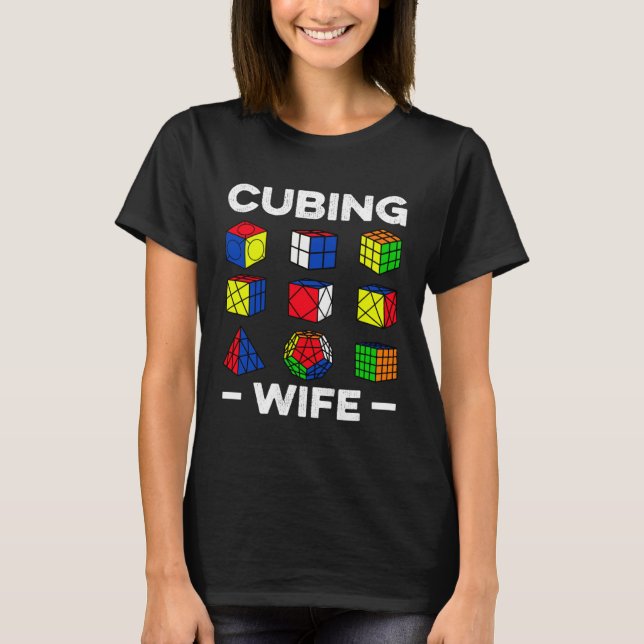 Cubing Wife Speedcubing Speedsolving Cuber T-Shirt (Vorderseite)