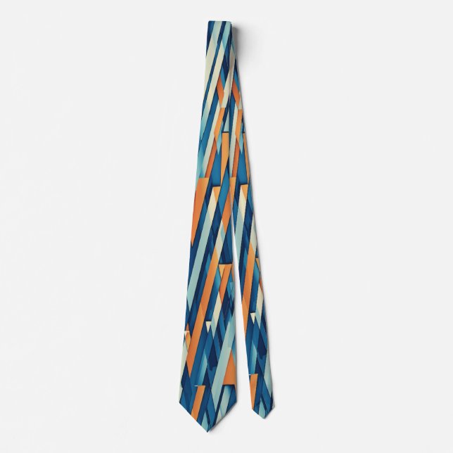 Cubism Blue Arrow Neck Tie 🎯. Krawatte (Vorderseite)