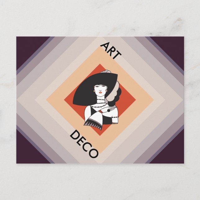 Cubism Motif Fashion Lady Postkarte (Vorderseite)