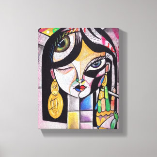 Cubism Portrait Girl Leinwanddruck