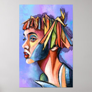 Cubismuskunst Dame Poster