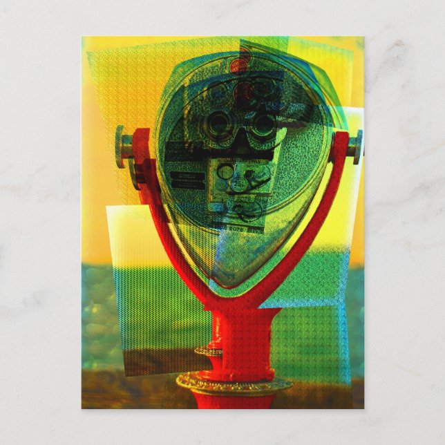 Cubist Binocular Postcard Postkarte (Vorderseite)