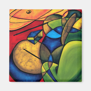 Cubist Drummer Kühlschrank Magnet