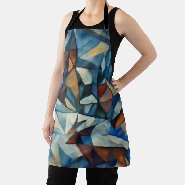 Cubist Expressionist Winter Village Apron Schürze (InSitu)