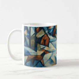 Cubist Expressionist Winter Village Mug Kaffeetasse