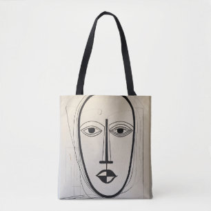 Cubist Face Art Tote Bag - Einzigartiges abstrakte