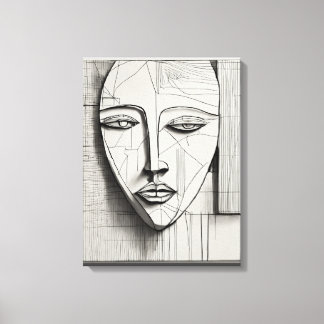 Cubist Face Stretched Canvas Print Leinwanddruck