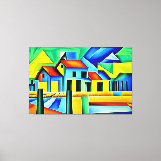 Cubist Farm Canvas Print Leinwanddruck
