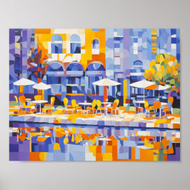 Cubist Street Café mit Arches Poster