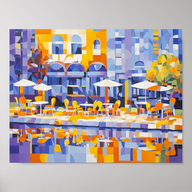 Cubist Street Café mit Arches Poster (Vorne)