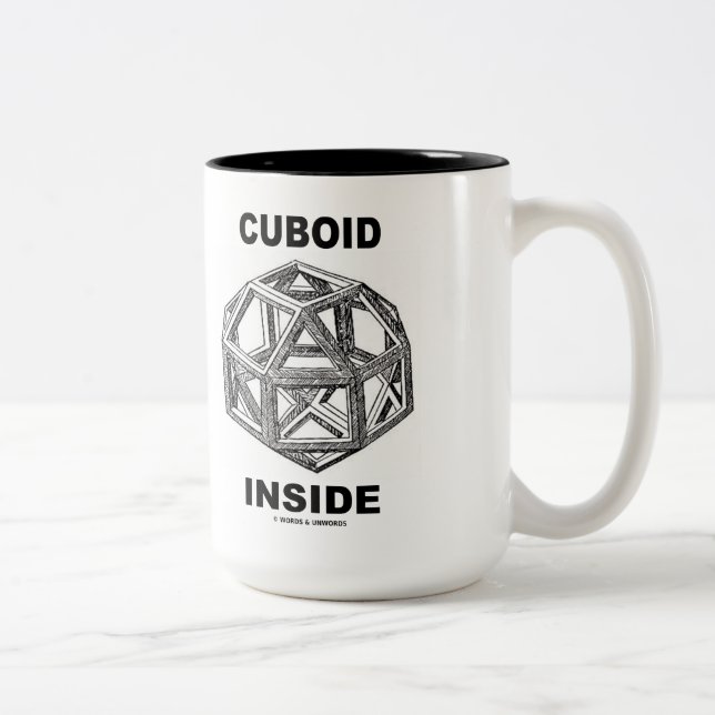 Cuboid Inside (Rhombicuboctahedron) Zweifarbige Tasse (Rechts)