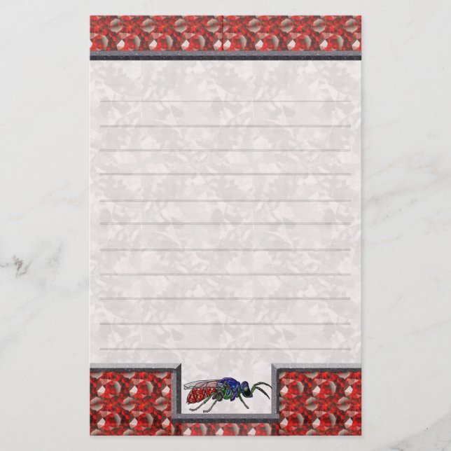 Cuckoo Wasp Red Lined Briefpapier (Vorderseite)