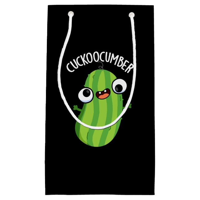 Cuckoocumber Funny Veggie Cucumber Pun Dark BG Kleine Geschenktüte (Vorderseite)