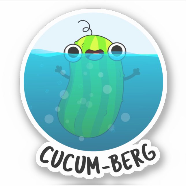 Cucum-berg Funny Cucumber Pun Aufkleber (Vorderseite)