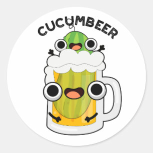 Cucum bier Funny Beer Pun Runder Aufkleber
