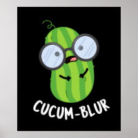 Cucum blur Funny Veggie Cucumber Pun Dark BG