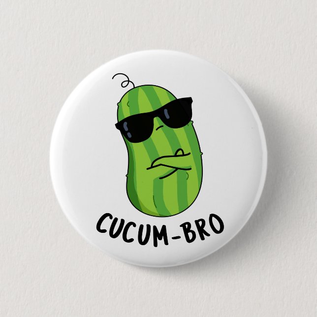 Cucum-bro Funny Veggie Cucumber Pun Button (Vorderseite)