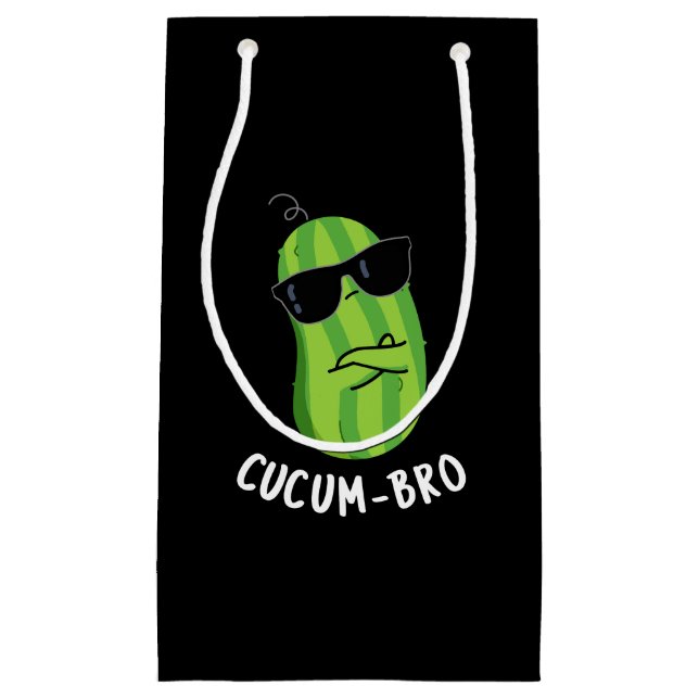 Cucum bro Funny Veggie Cucumber Pun Dark BG Kleine Geschenktüte (Vorderseite)