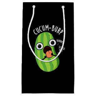 Cucum-burp Lustiger Gurkenwitz Dunkler Hintergrund Kleine Geschenktüte