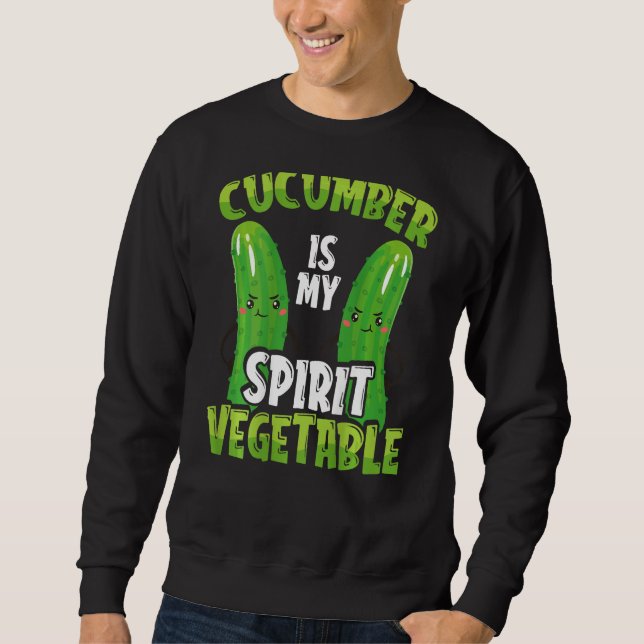 Cucumber Is My Spirit Vegetable Backprint Vegetabl Sweatshirt (Vorderseite)