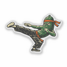 Cucumber JKD Fighter — Vintage Retro Martial Arts  Aufkleber