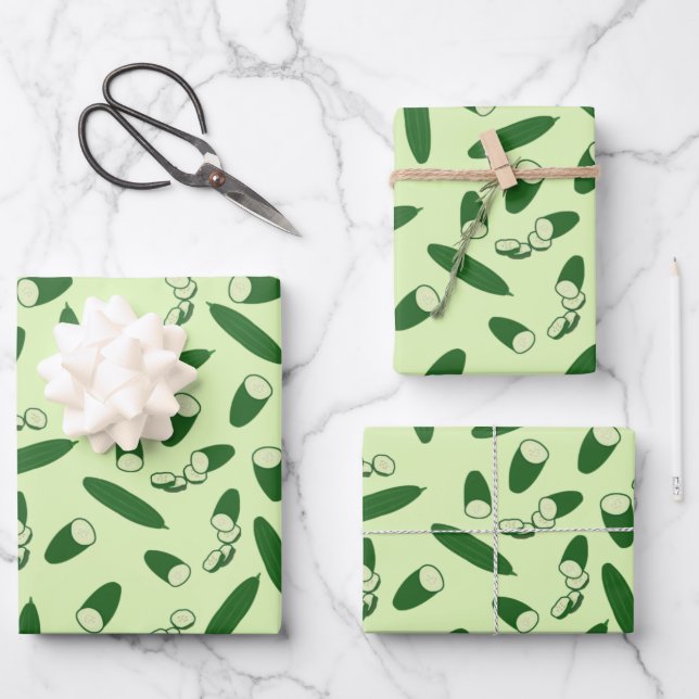 Cucumber Muster Geschenkpapier Set (Vorderseite)