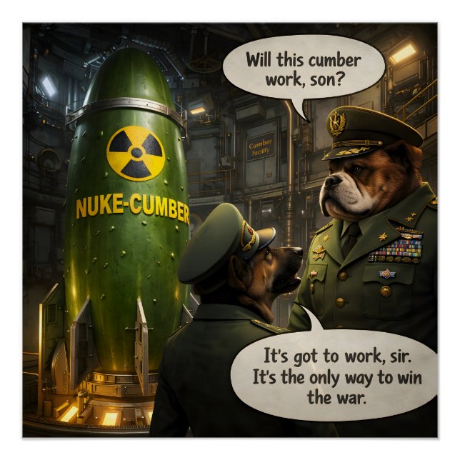 Cucumber the ultimate weapon, funny satire poster (Vorderseite)