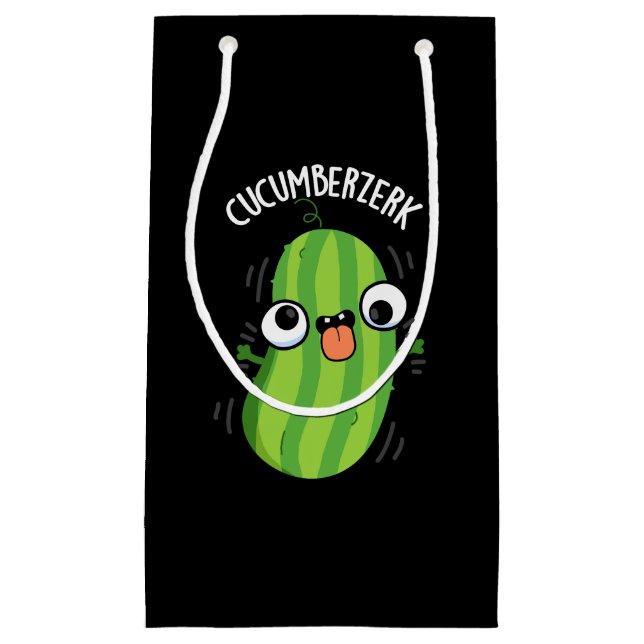 Cucumberzerk Funny Berzerk Cucumber Pun Dark BG Kleine Geschenktüte (Vorderseite)