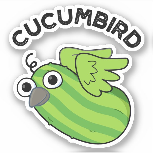 Cucumbird Funny Veggie Cucumber Pun Aufkleber (Vorderseite)