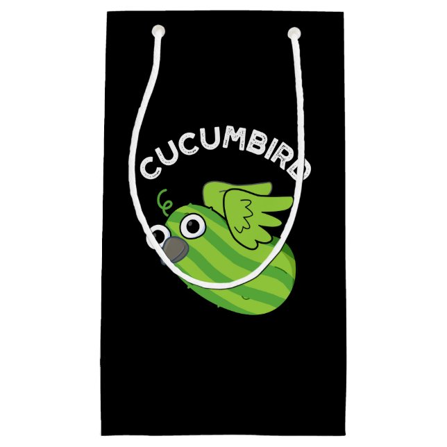 Cucumbird Funny Veggie Cucumber Pun Dark BG Kleine Geschenktüte (Vorderseite)