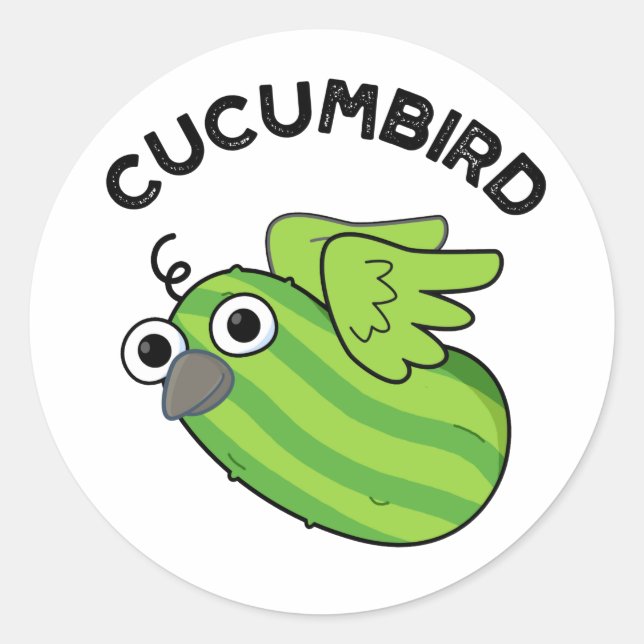 Cucumbird Funny Veggie Cucumber Pun Runder Aufkleber (Vorderseite)