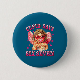 Cud sagt sechs sieben lustig 6-7 Meme Hand Valenti Button