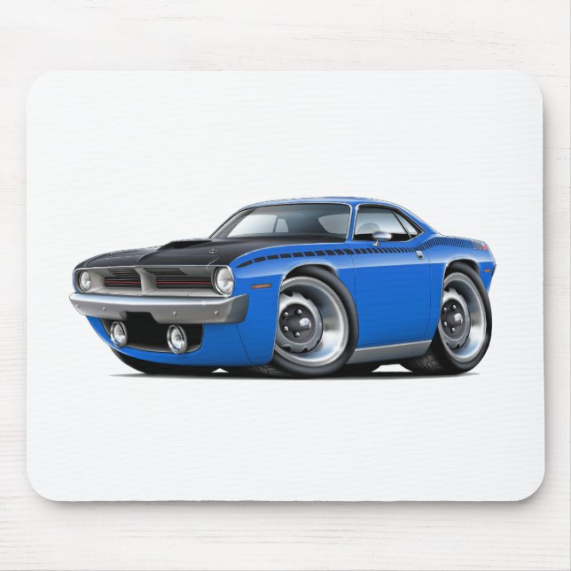 Cuda AARE Blau-Auto 1970 Mousepad (Vorne)