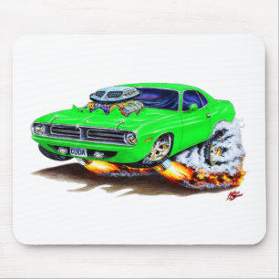 Cuda grünes Auto 1970 Mousepad